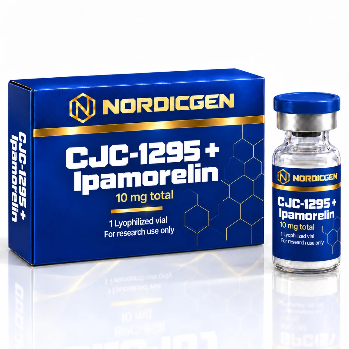 CJC-1295 + Ipamorelin 10 mg total — Lyophilized Vial