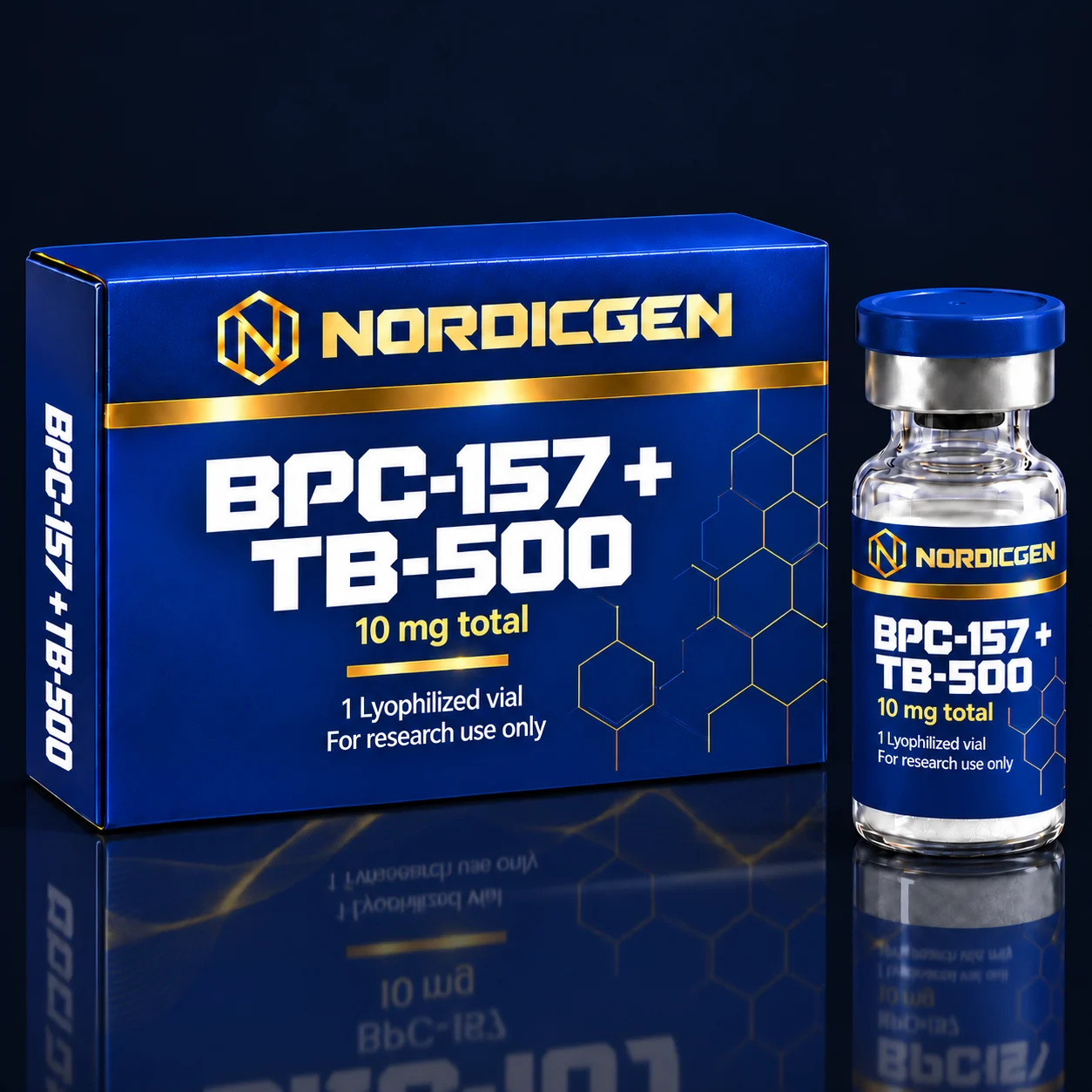 BPC-157 + TB-500 10 mg total — Lyophilized Vial